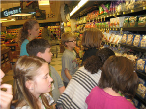 Learning about foods at the supermarket